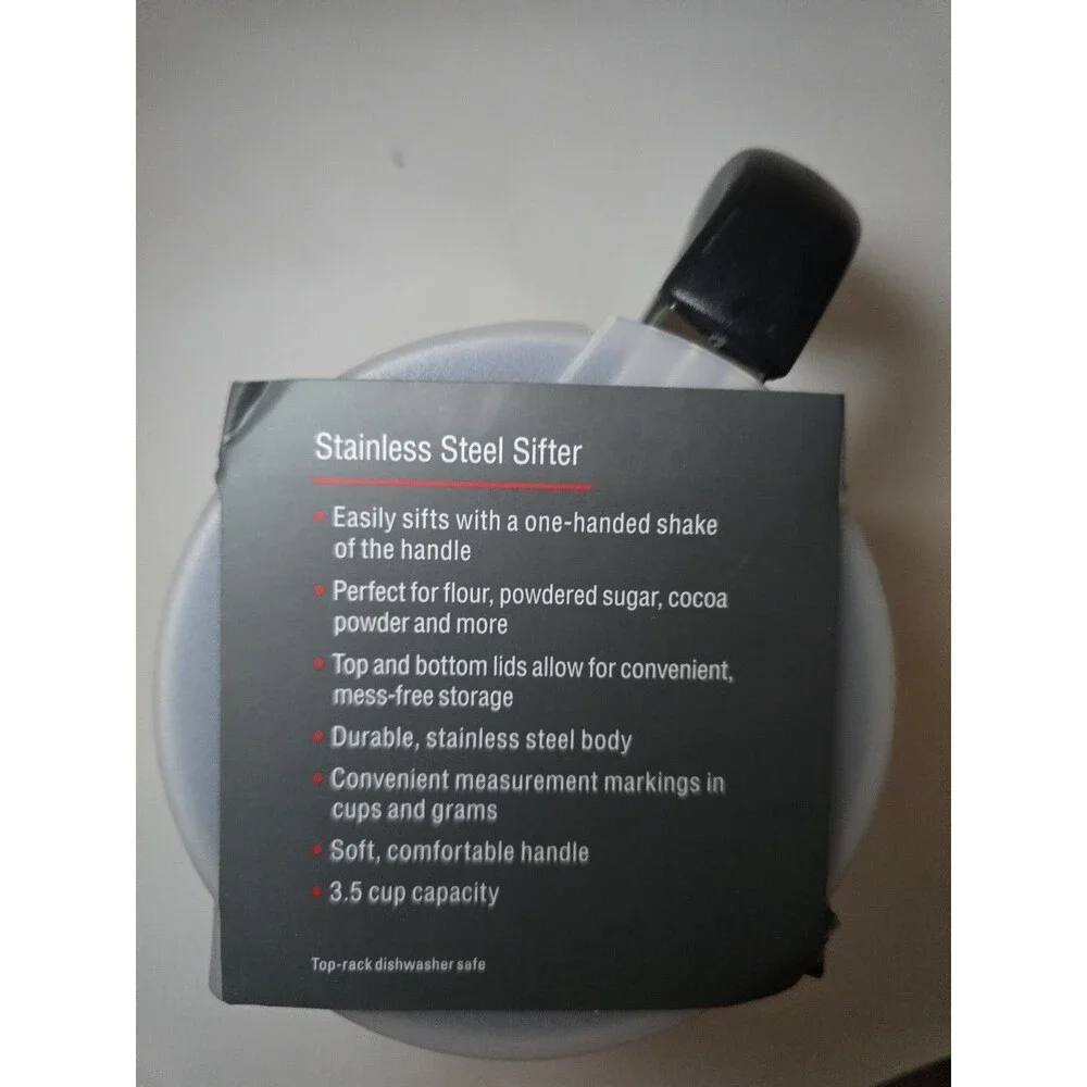 OXO Stainless Steel Flour Sifter 3-Cup Shake Sifter Fine Mesh Baking Tool